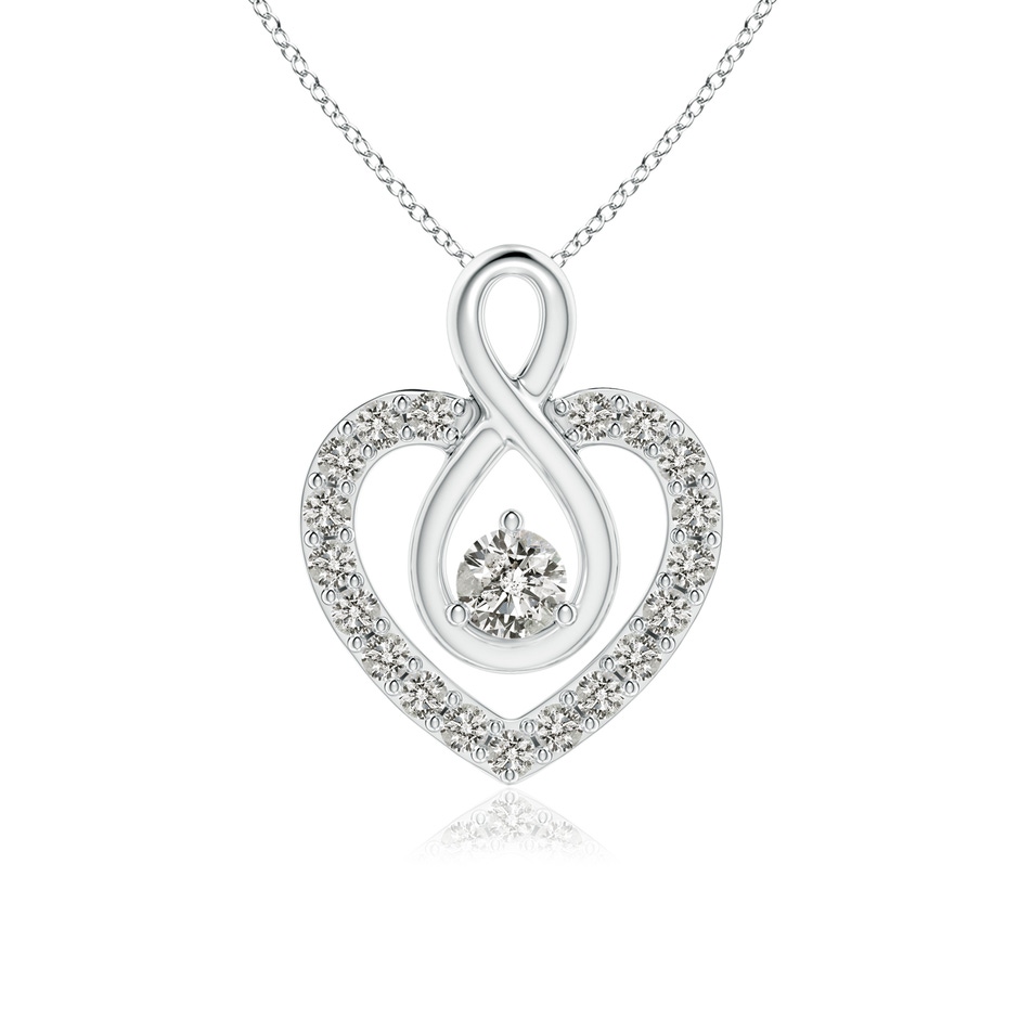 2.8mm KI3 Diamond Heart Pendant with Infinity Loop in White Gold 