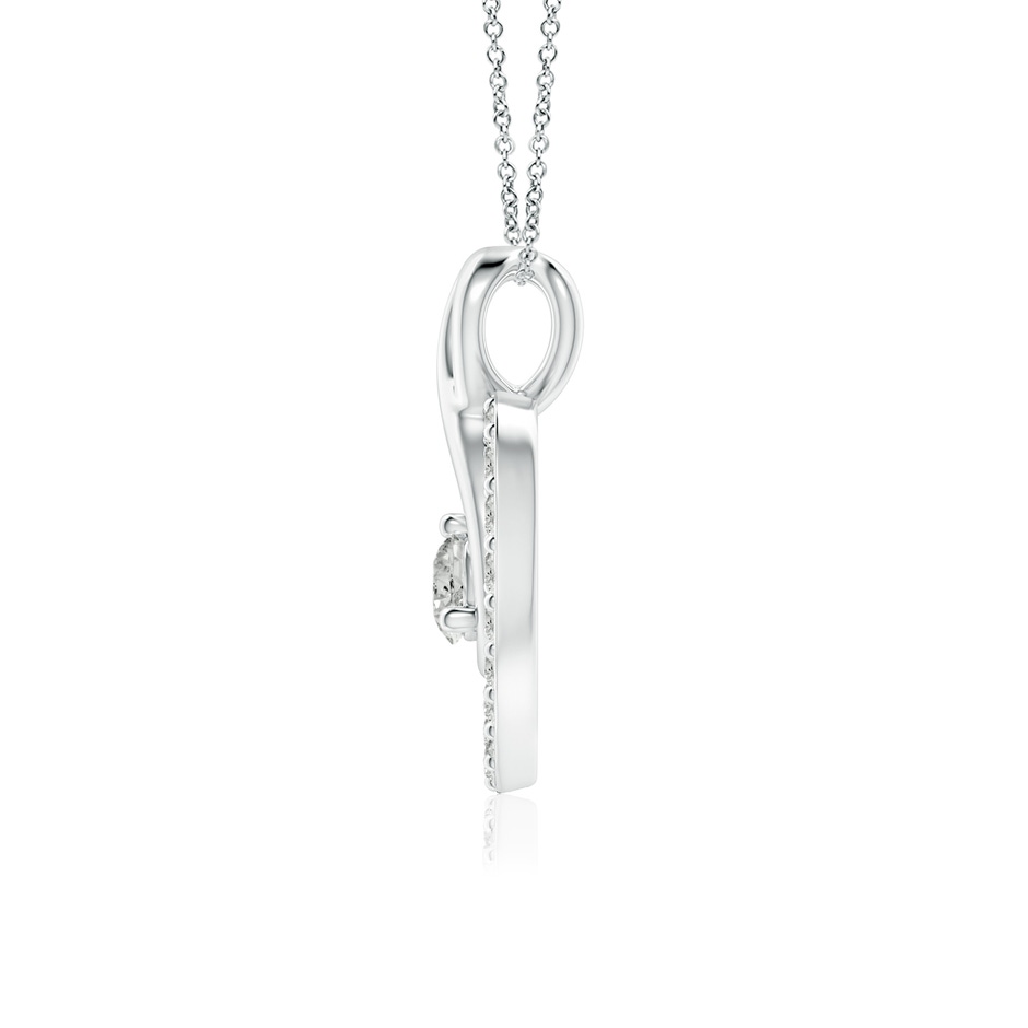 2.8mm KI3 Diamond Heart Pendant with Infinity Loop in White Gold side 199