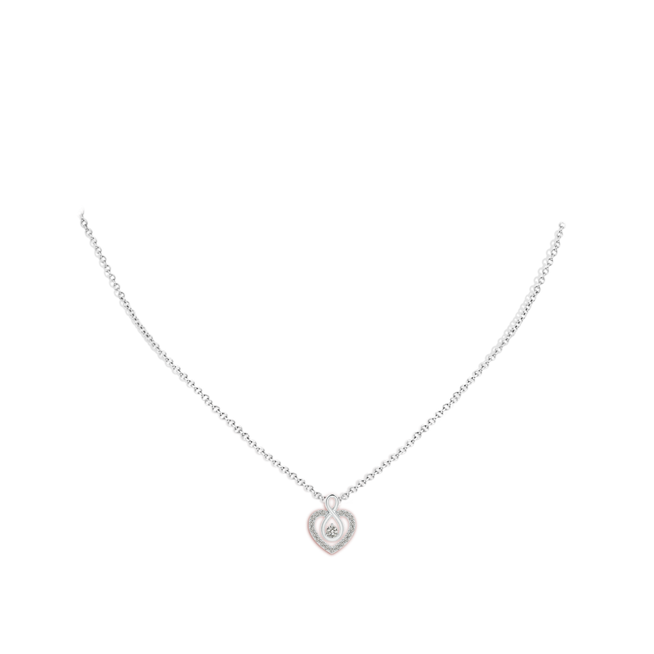 2.8mm KI3 Diamond Heart Pendant with Infinity Loop in White Gold pen