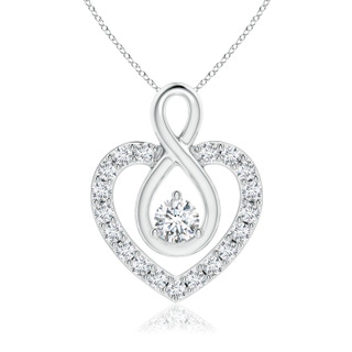 3.3mm GVS2 Diamond Heart Pendant with Infinity Loop in P950 Platinum