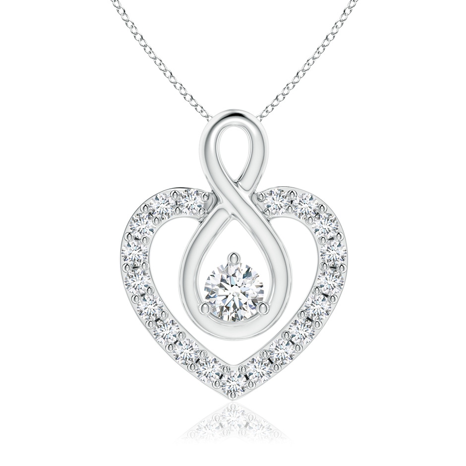 3.3mm GVS2 Diamond Heart Pendant with Infinity Loop in P950 Platinum 