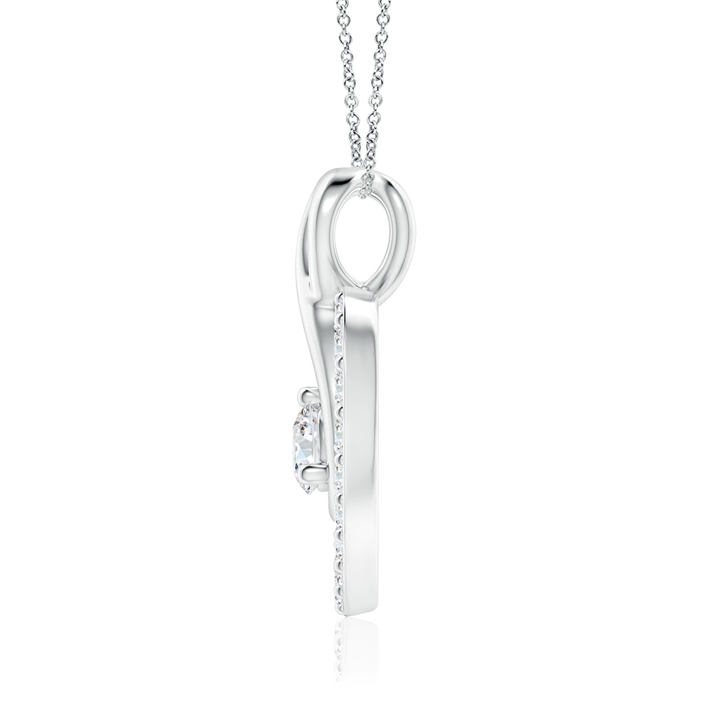 3.3mm GVS2 Diamond Heart Pendant with Infinity Loop in White Gold Side 199