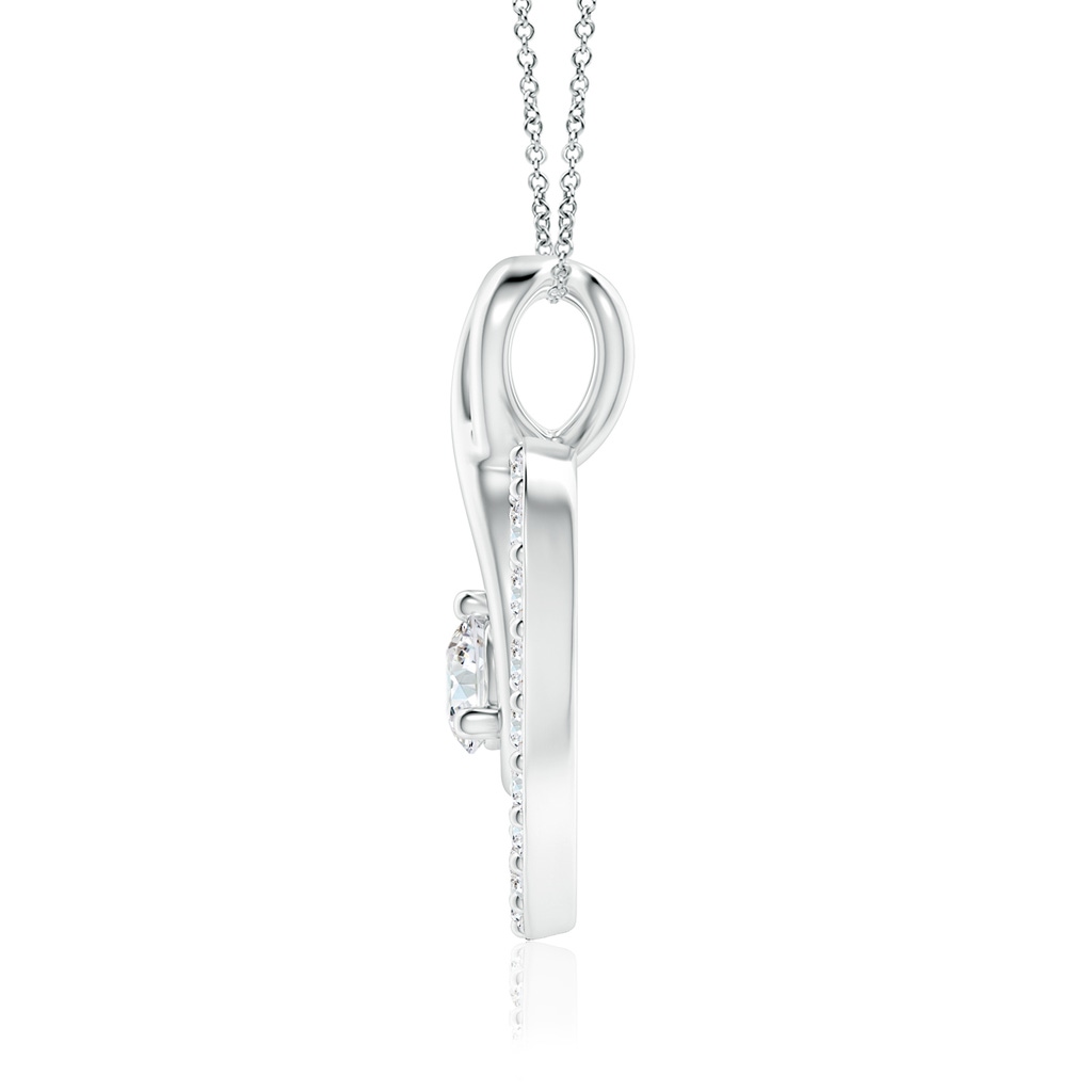 3.3mm GVS2 Diamond Heart Pendant with Infinity Loop in White Gold - side 199