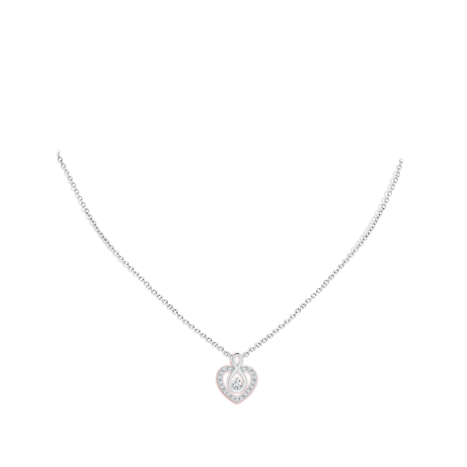 3.3mm GVS2 Diamond Heart Pendant with Infinity Loop in White Gold - body_neck
