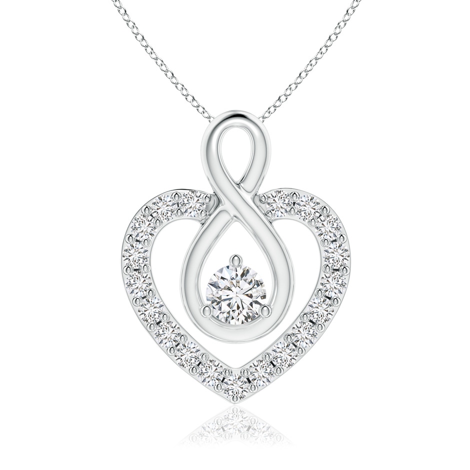 3.3mm HSI2 Diamond Heart Pendant with Infinity Loop in White Gold 