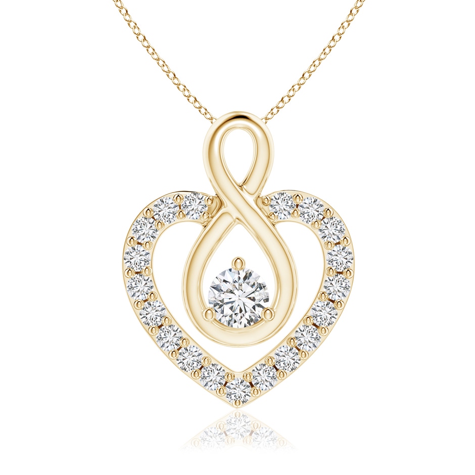 3.3mm HSI2 Diamond Heart Pendant with Infinity Loop in Yellow Gold 