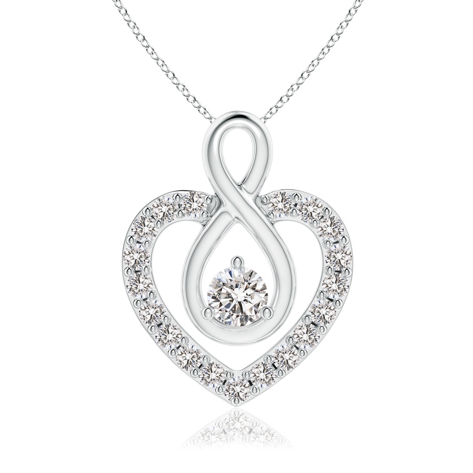 3.3mm IJI1I2 Diamond Heart Pendant with Infinity Loop in White Gold 