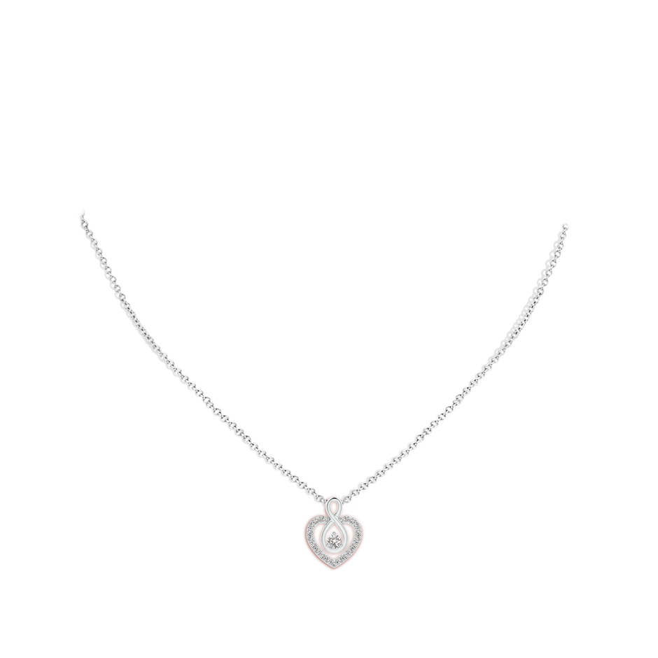 3.3mm IJI1I2 Diamond Heart Pendant with Infinity Loop in White Gold pen