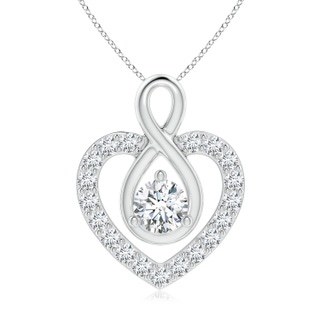 5.1mm GVS2 Diamond Heart Pendant with Infinity Loop in P950 Platinum