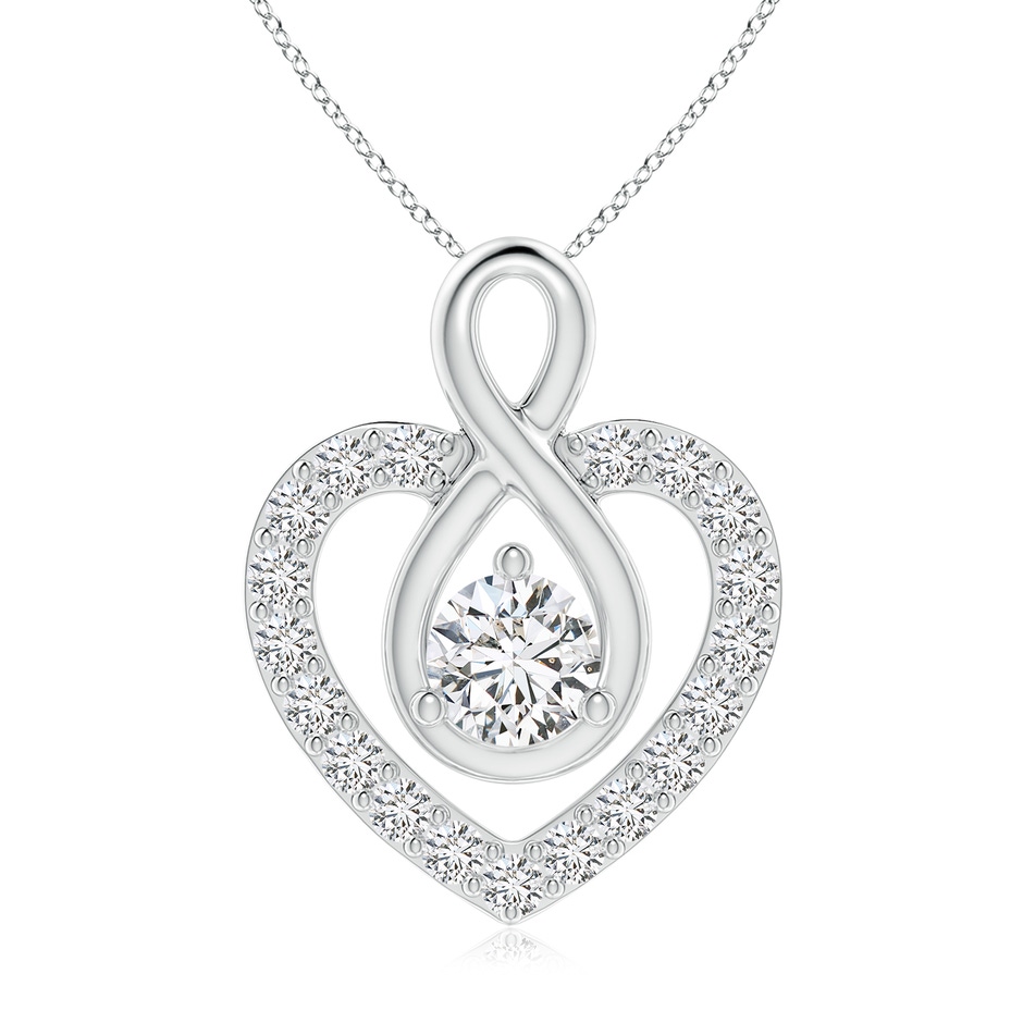 5.1mm HSI2 Diamond Heart Pendant with Infinity Loop in P950 Platinum 