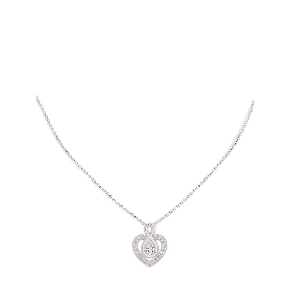 5.1mm HSI2 Diamond Heart Pendant with Infinity Loop in White Gold pen