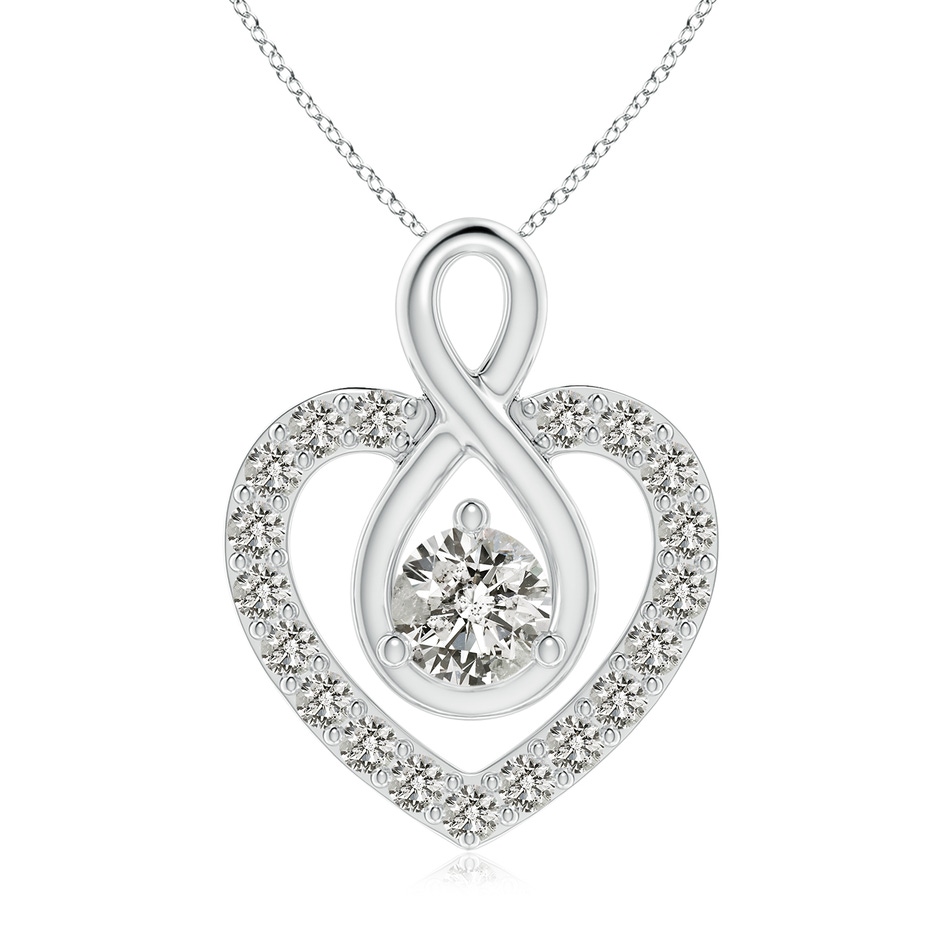 5.1mm KI3 Diamond Heart Pendant with Infinity Loop in White Gold 