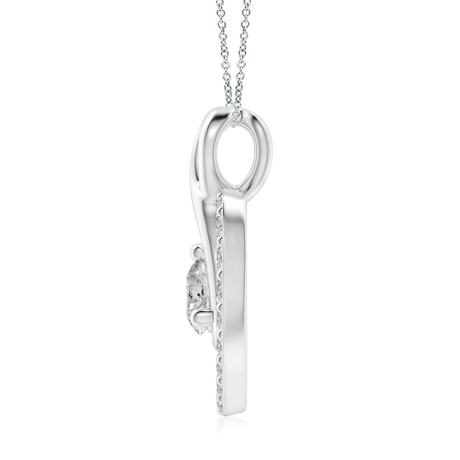 5.1mm KI3 Diamond Heart Pendant with Infinity Loop in White Gold side 199