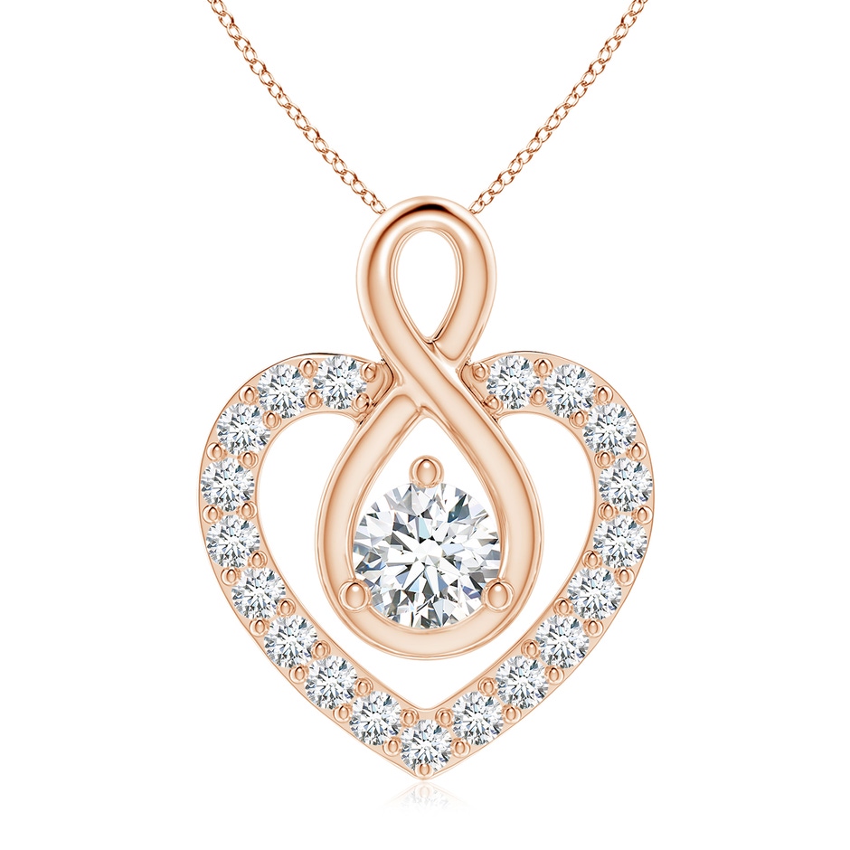 5.9mm GVS2 Diamond Heart Pendant with Infinity Loop in Rose Gold 