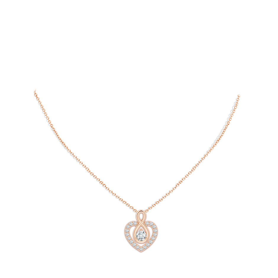 5.9mm GVS2 Diamond Heart Pendant with Infinity Loop in Rose Gold pen