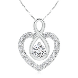 5.9mm HSI2 Diamond Heart Pendant with Infinity Loop in P950 Platinum