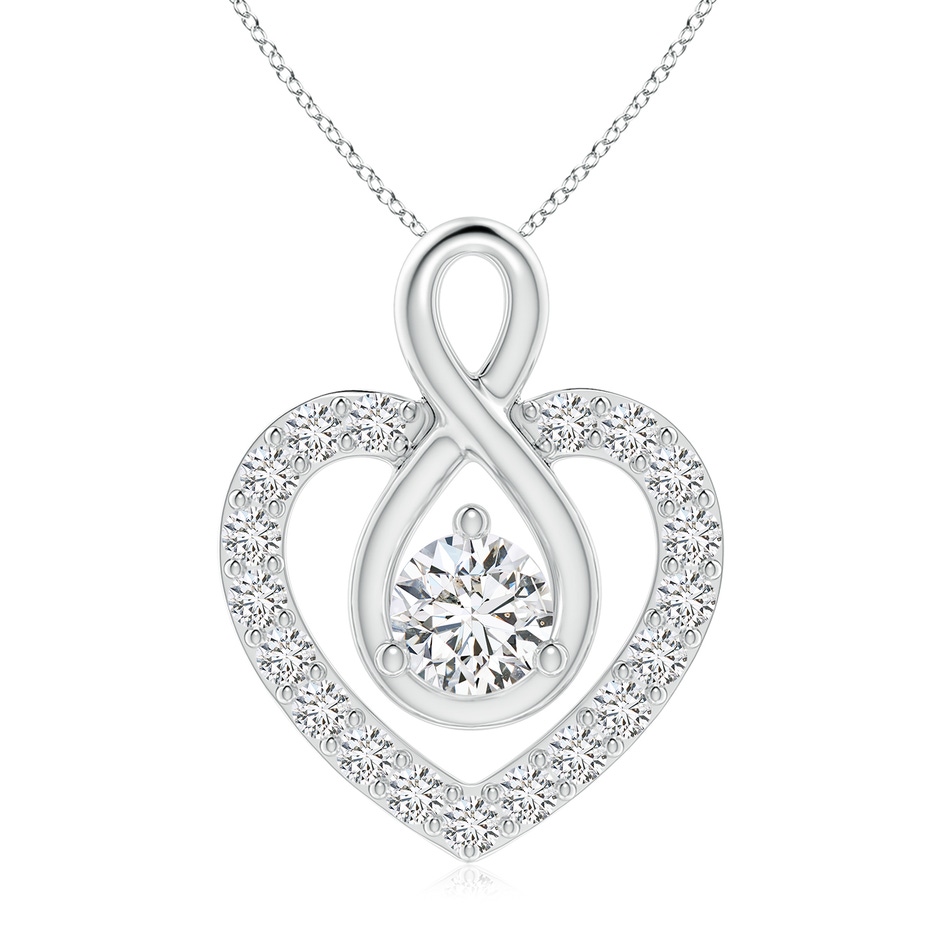 5.9mm HSI2 Diamond Heart Pendant with Infinity Loop in White Gold 