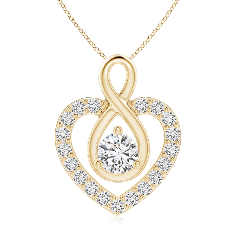 5.9mm HSI2 Diamond Heart Pendant with Infinity Loop in Yellow Gold 