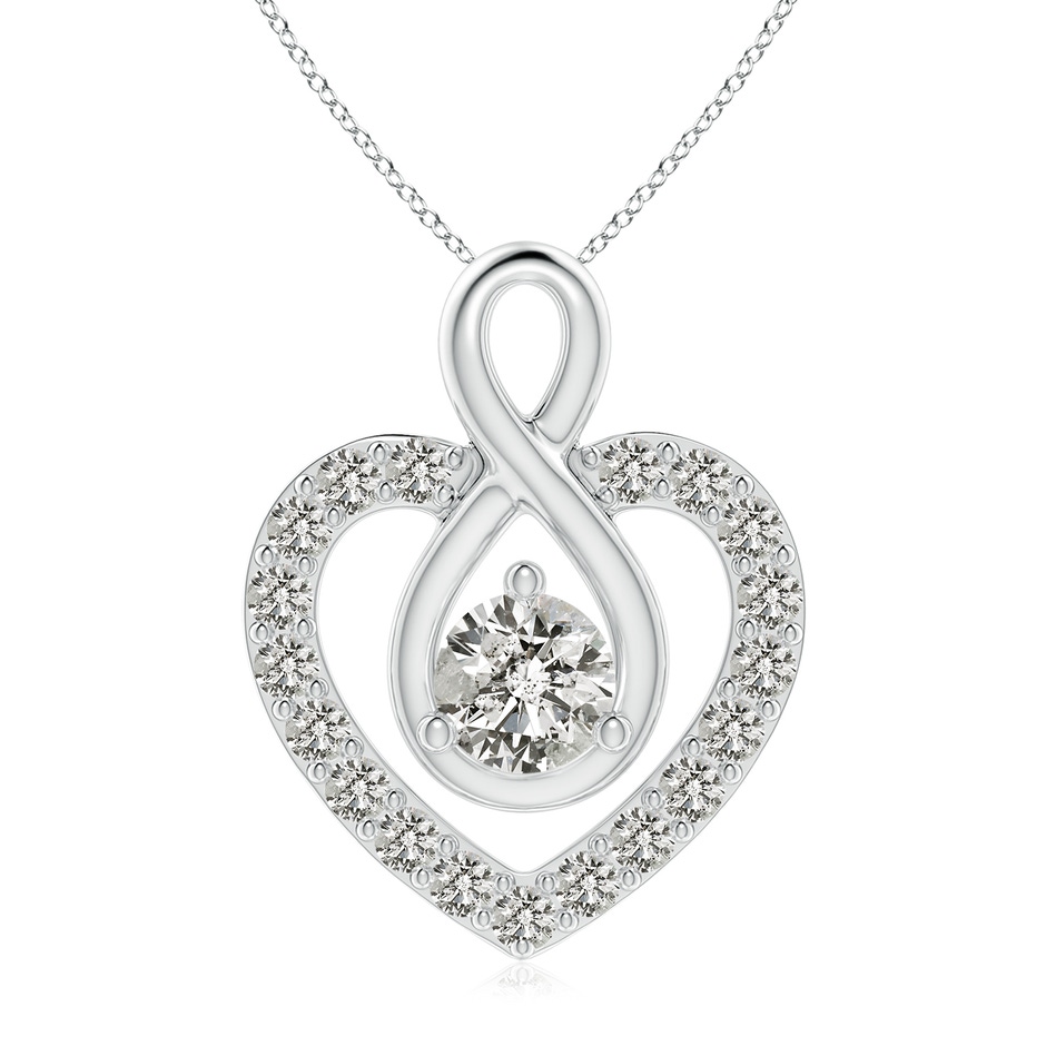 5.9mm KI3 Diamond Heart Pendant with Infinity Loop in White Gold 