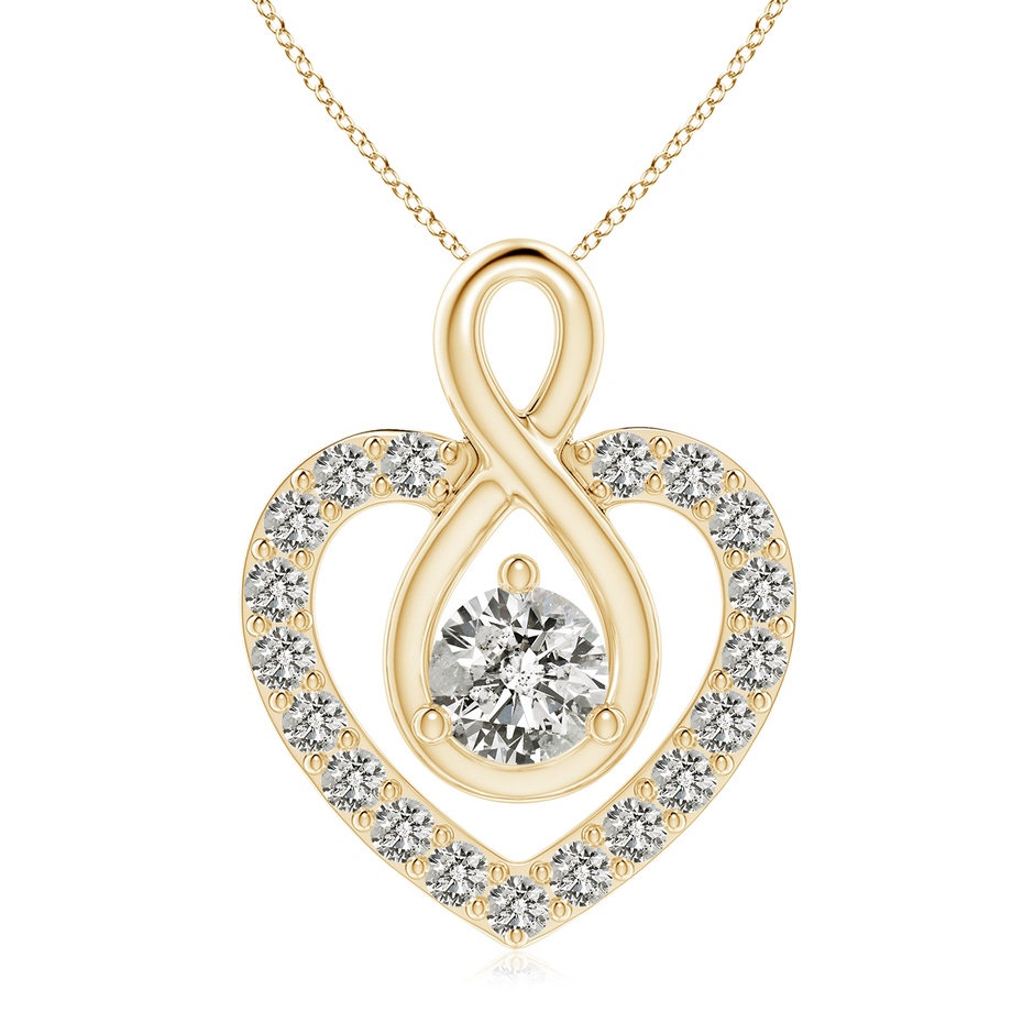 5.9mm KI3 Diamond Heart Pendant with Infinity Loop in Yellow Gold 