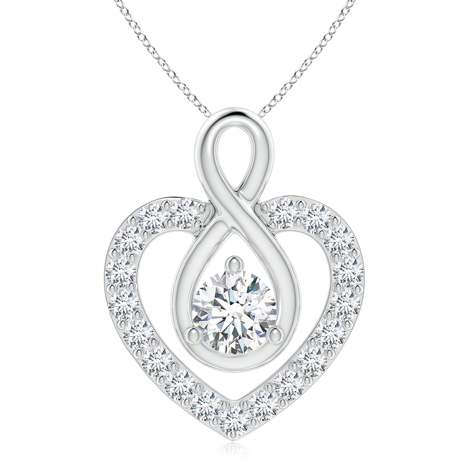 6.4mm GVS2 Diamond Heart Pendant with Infinity Loop in P950 Platinum 