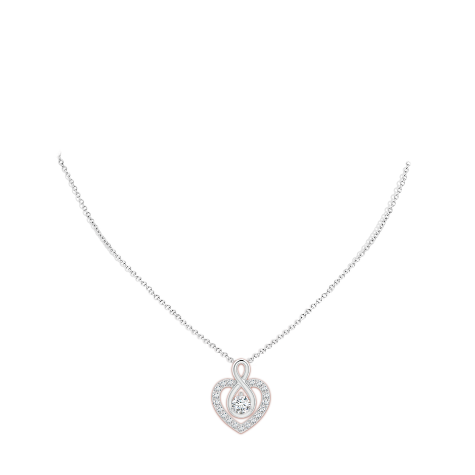 6.4mm GVS2 Diamond Heart Pendant with Infinity Loop in P950 Platinum pen