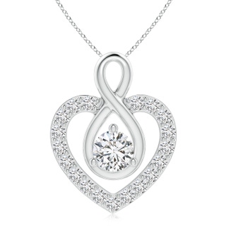 6.4mm HSI2 Diamond Heart Pendant with Infinity Loop in P950 Platinum