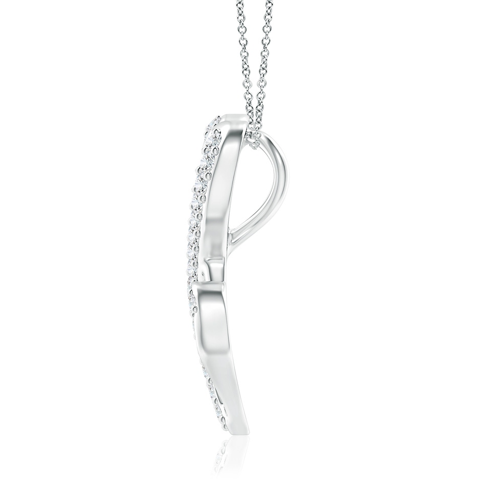 1.2mm GVS2 Diamond Double Heart Infinity Pendant in 18K White Gold side 199