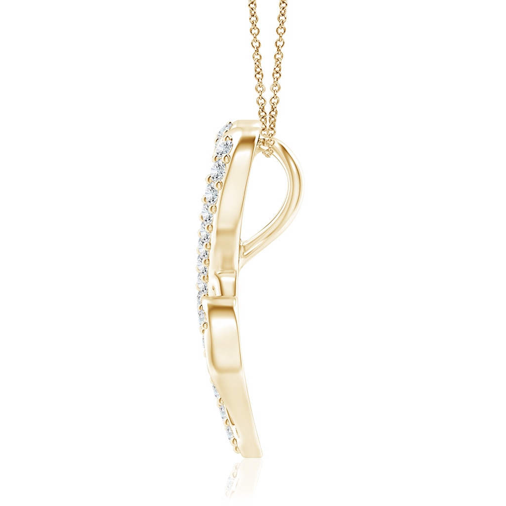 1.2mm GVS2 Diamond Double Heart Infinity Pendant in 18K Yellow Gold - side 199