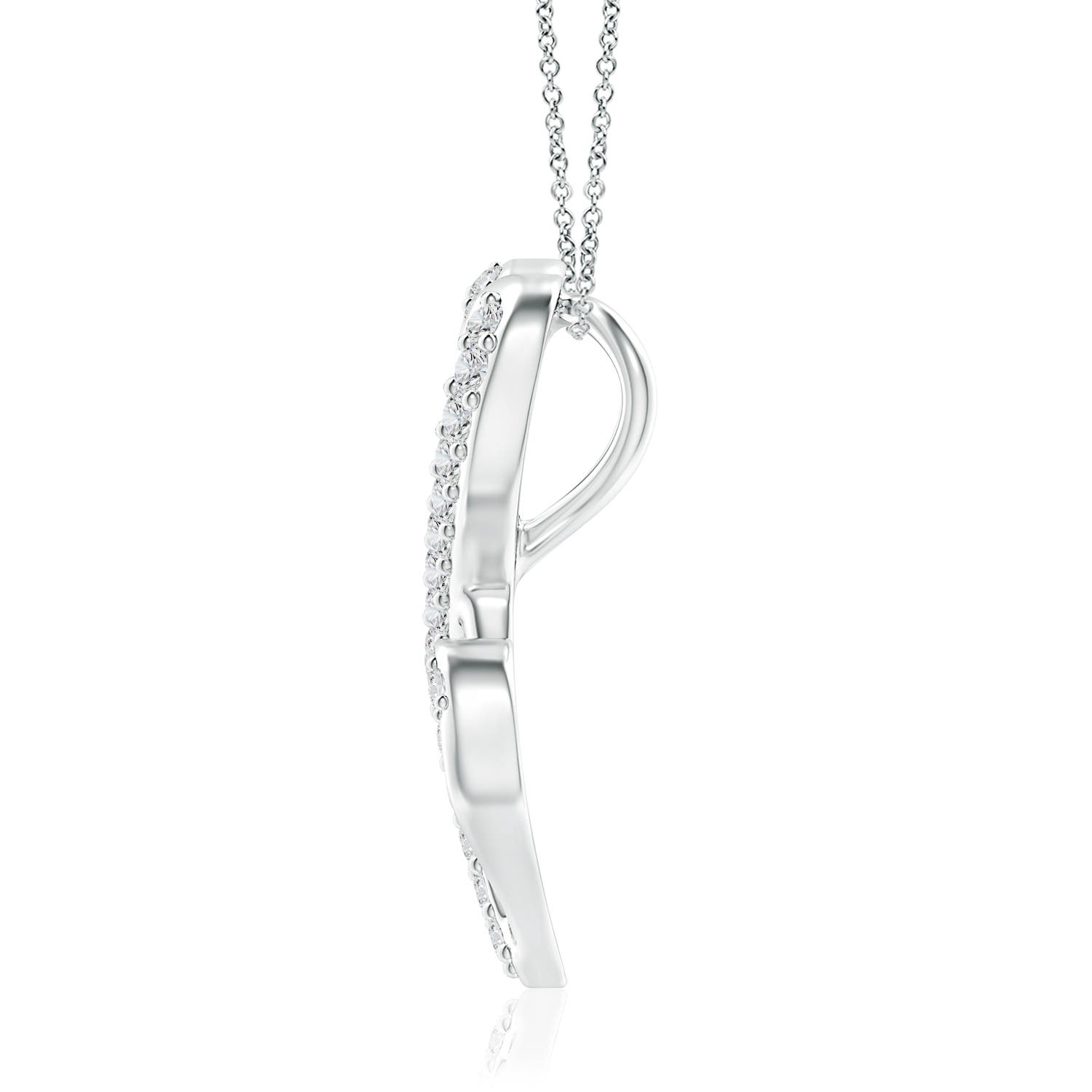 1.2mm HSI2 Diamond Double Heart Infinity Pendant in 18K White Gold