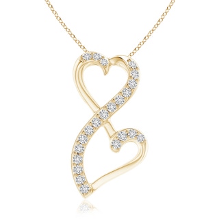 1.2mm HSI2 Diamond Double Heart Infinity Pendant in 18K Yellow Gold