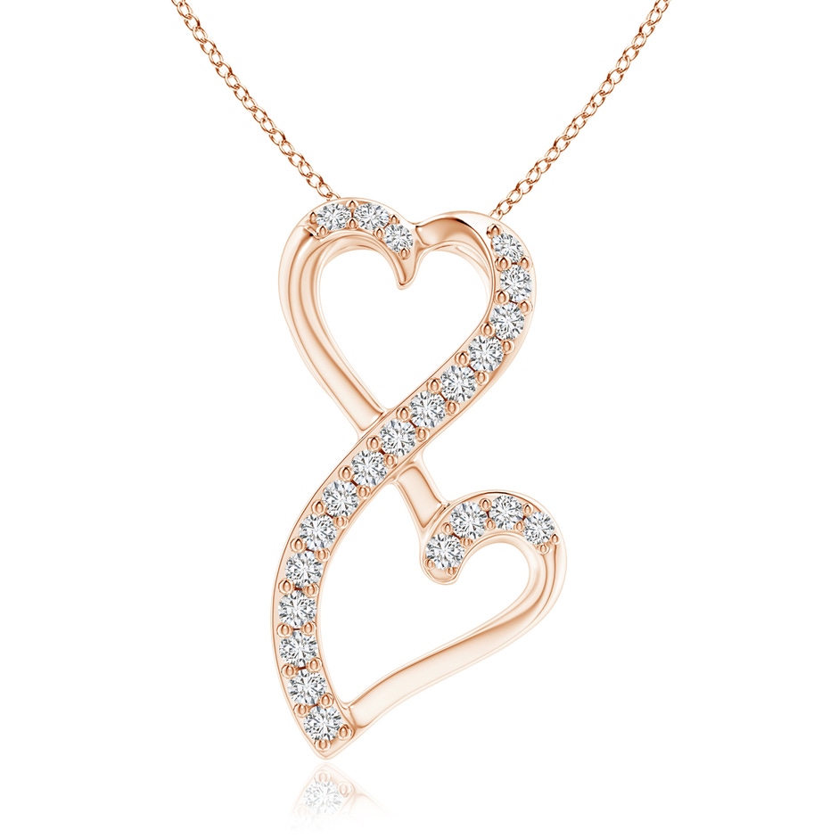 1.2mm HSI2 Diamond Double Heart Infinity Pendant in Rose Gold 