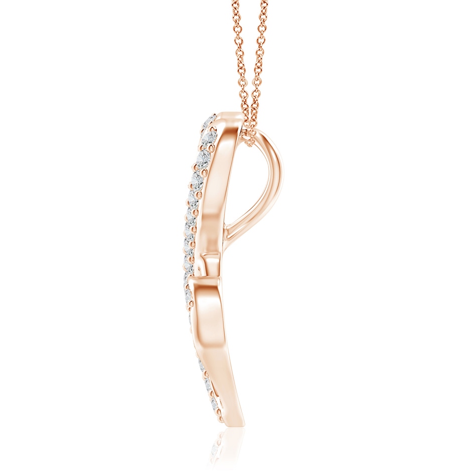 1.2mm HSI2 Diamond Double Heart Infinity Pendant in Rose Gold side 199