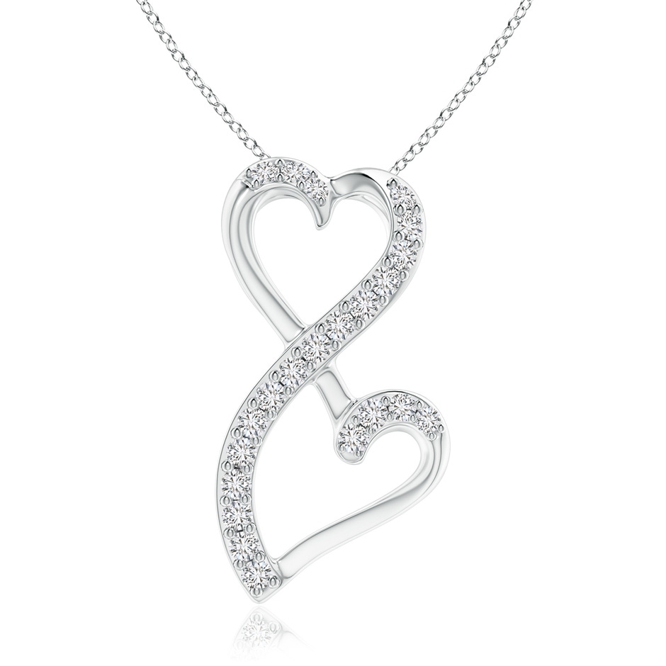 1.2mm HSI2 Diamond Double Heart Infinity Pendant in White Gold 