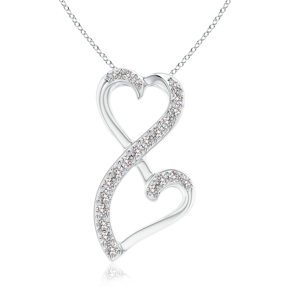 1.2mm IJI1I2 Diamond Double Heart Infinity Pendant in 18K White Gold 