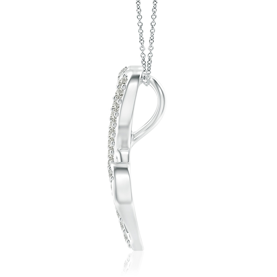 1.2mm KI3 Diamond Double Heart Infinity Pendant in White Gold side 199
