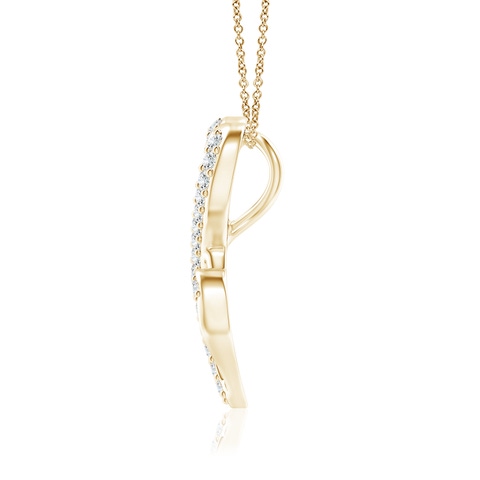 1mm GVS2 Diamond Double Heart Infinity Pendant in 18K Yellow Gold