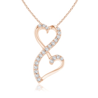 1mm GVS2 Diamond Double Heart Infinity Pendant in Rose Gold