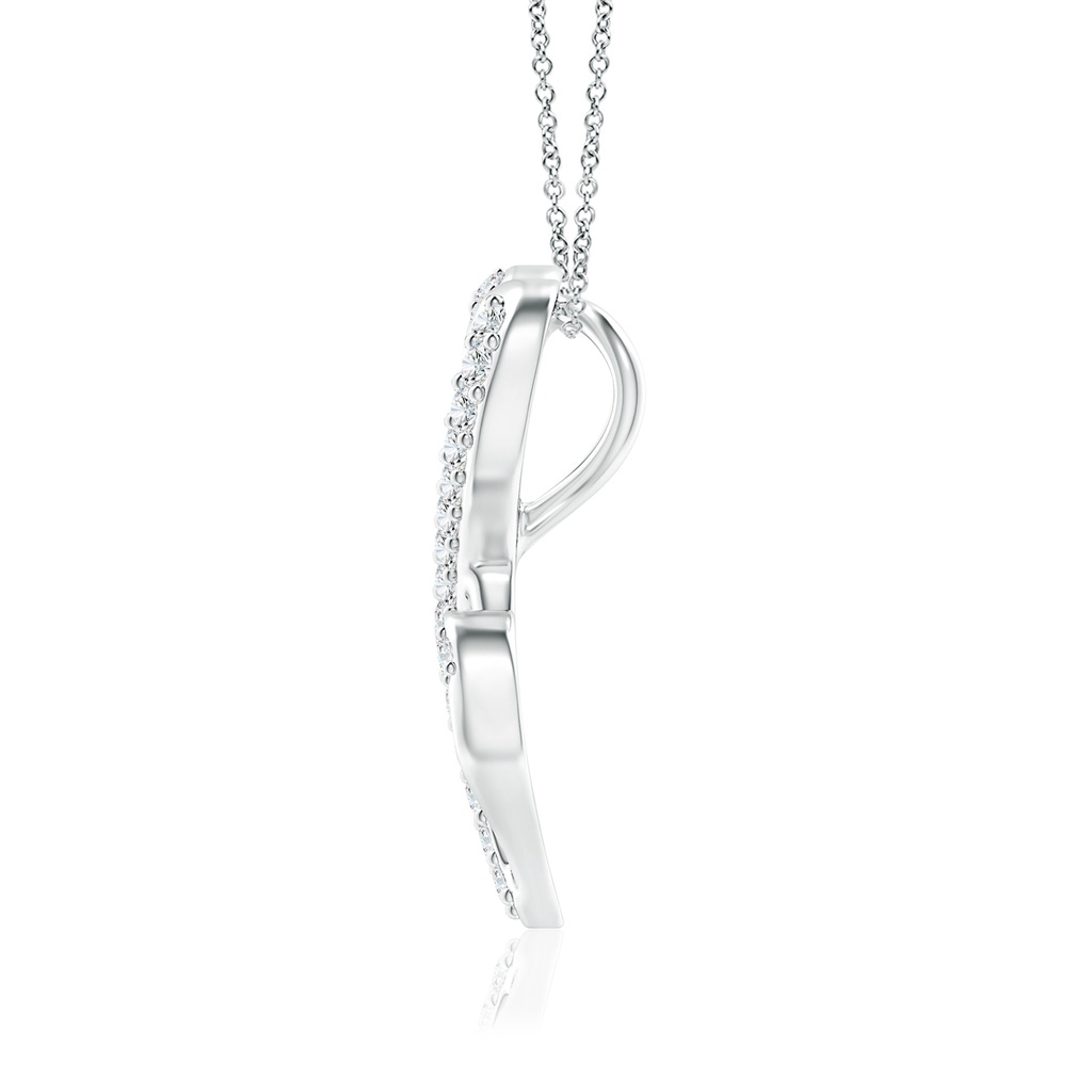 1mm GVS2 Diamond Double Heart Infinity Pendant in White Gold - side 199
