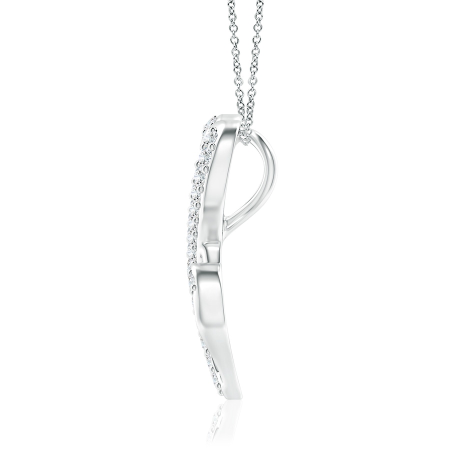 1mm GVS2 Diamond Double Heart Infinity Pendant in White Gold side 199