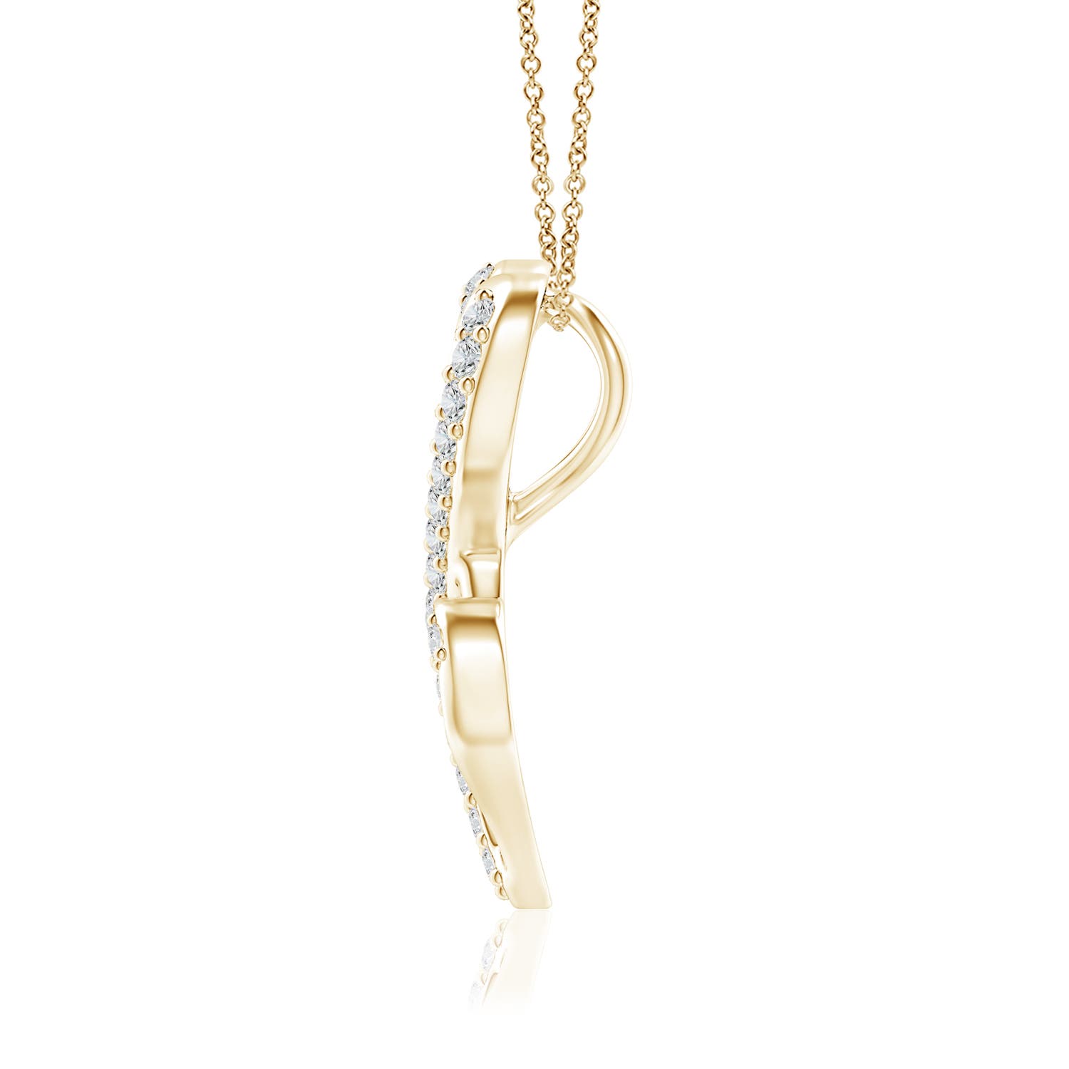 1mm HSI2 Diamond Double Heart Infinity Pendant in 18K Yellow Gold