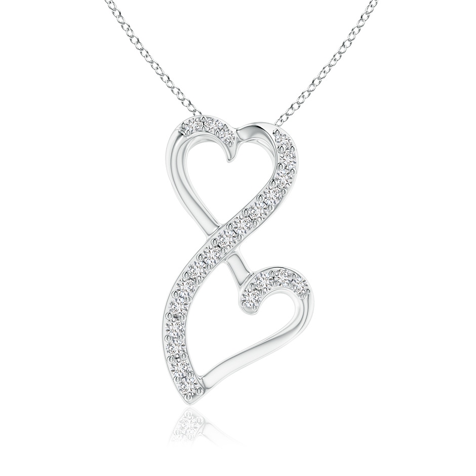 1mm HSI2 Diamond Double Heart Infinity Pendant in P950 Platinum 