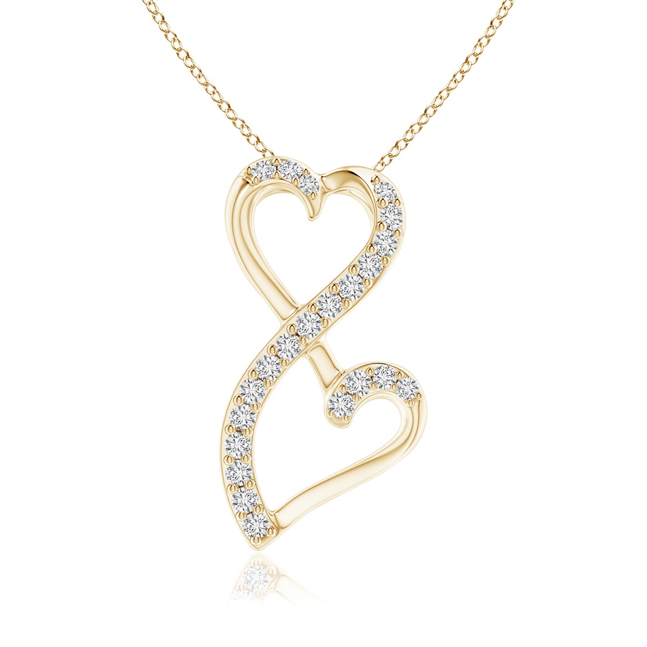 1mm HSI2 Diamond Double Heart Infinity Pendant in Yellow Gold 