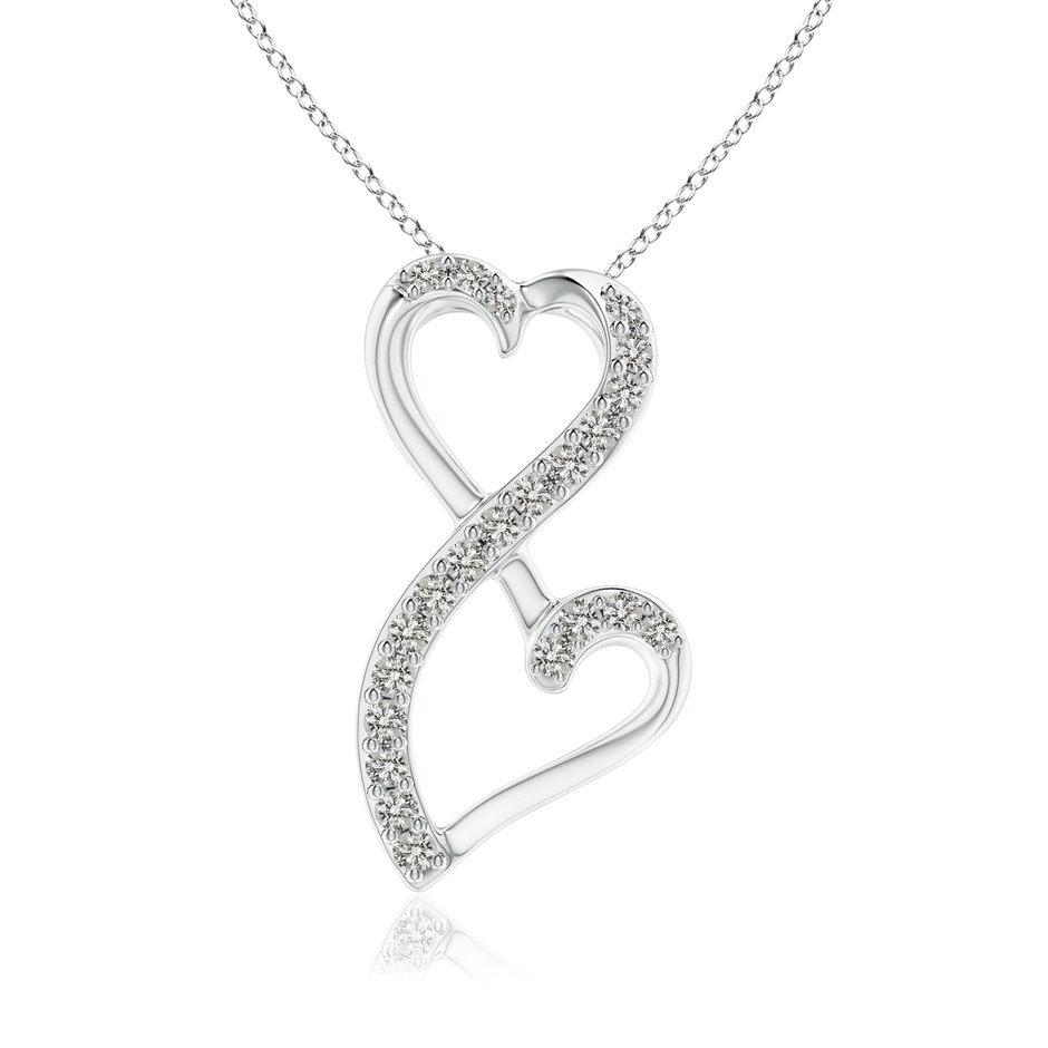 1mm KI3 Diamond Double Heart Infinity Pendant in White Gold 