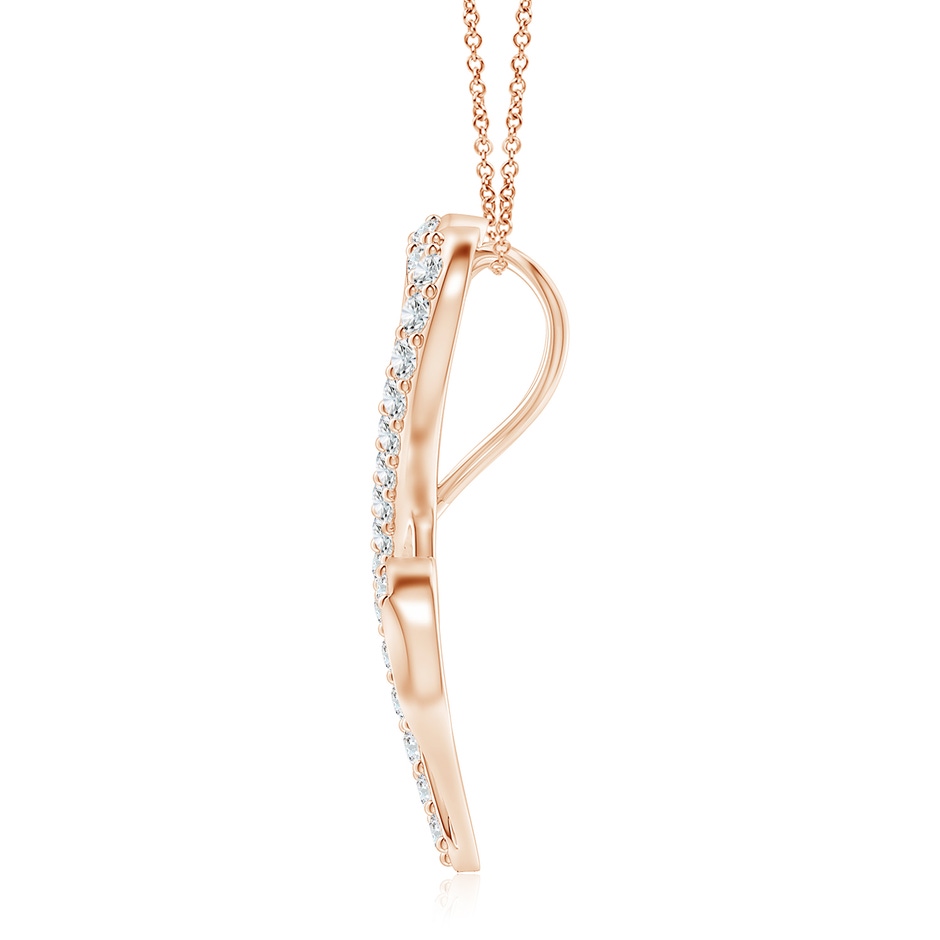 2.25mm GVS2 Diamond Double Heart Infinity Pendant in Rose Gold side 199