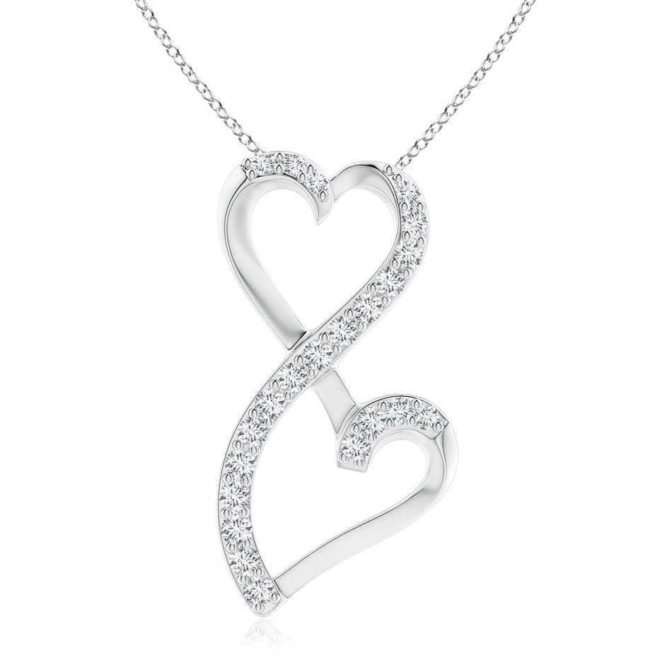 2.25mm GVS2 Diamond Double Heart Infinity Pendant in White Gold 