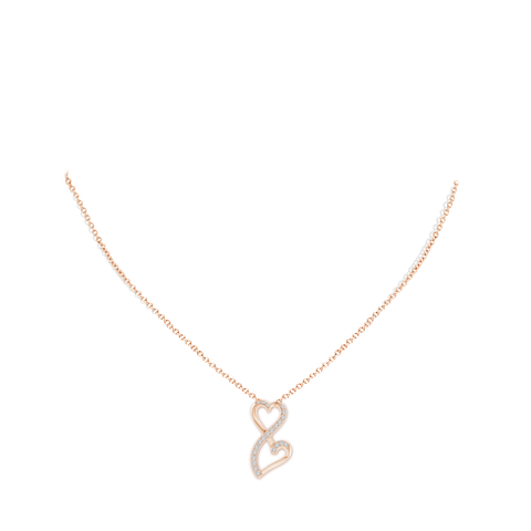Diamond Double Heart Infinity Pendant