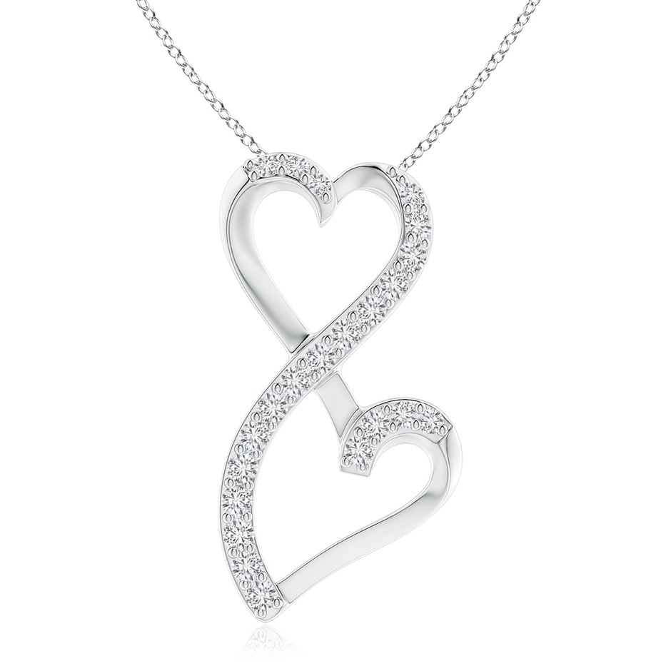 2.25mm HSI2 Diamond Double Heart Infinity Pendant in P950 Platinum 