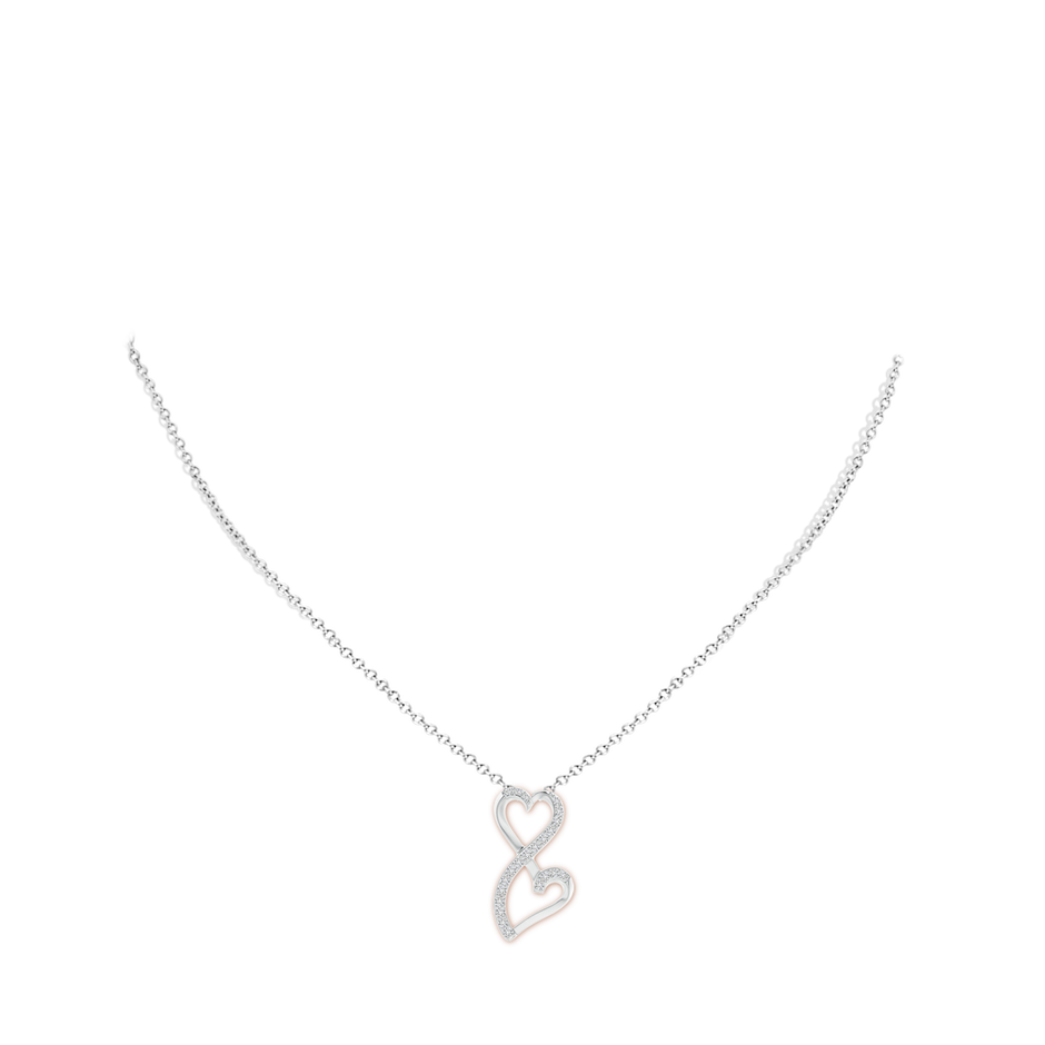 2.25mm HSI2 Diamond Double Heart Infinity Pendant in P950 Platinum pen