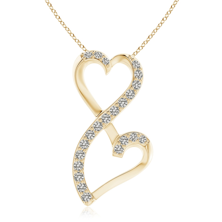 2.25mm KI3 Diamond Double Heart Infinity Pendant in Yellow Gold 